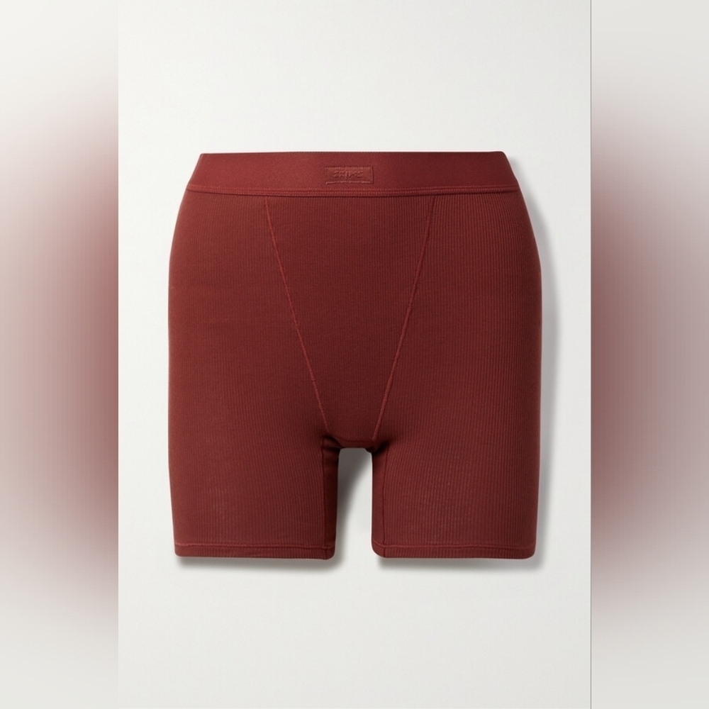 SKIMS Cotton Rib Boxer Shorts – Sangria – Size Large (12-14) – SOLD OUT